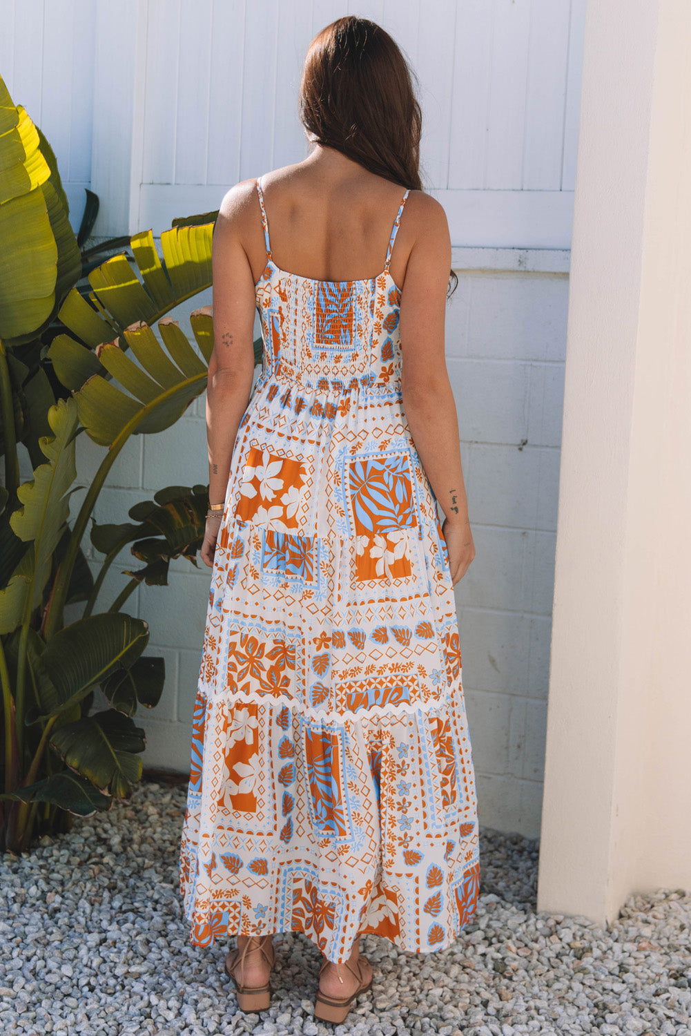 Zora Ricrac Trim Spaghetti Straps Maxi Dress-1