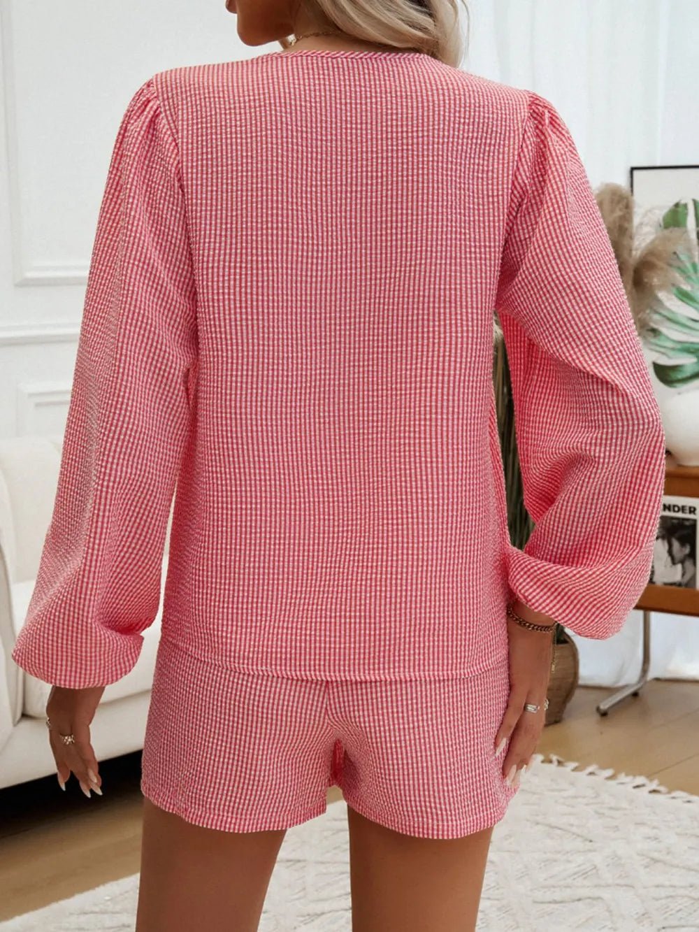 Devine Tied Long Sleeve Top and Shorts Set - Chic Elegance