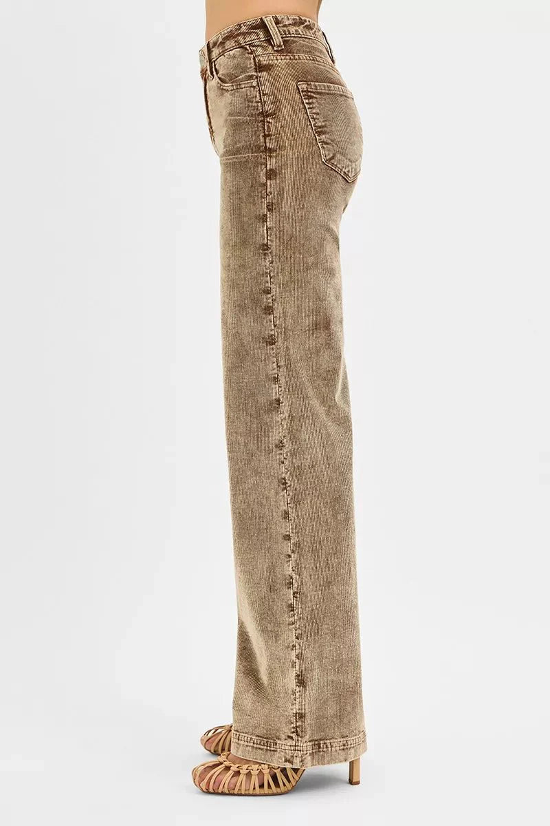 RISEN High Rise Wide Leg Corduroy-3
