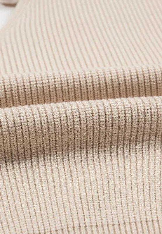 Tied Back V - Neck Long Sleeve Sweater - Chic Elegance